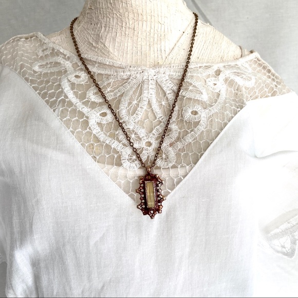 Vintage Alison J. Dress White Battenberg Lace M/L - Picture 9 of 14